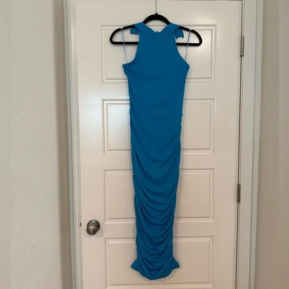 Superdown mallory high neck dress Blue Small - Picture 3 of 6